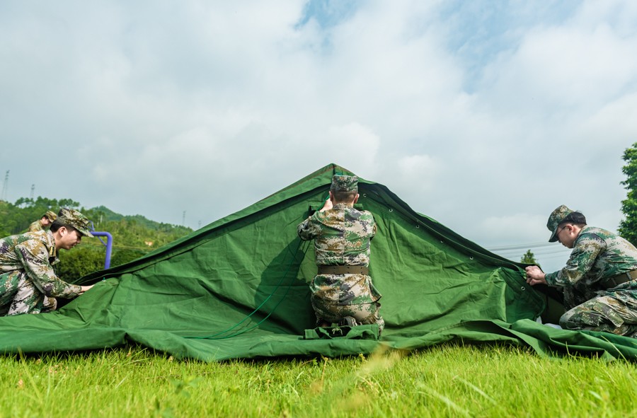 广东连平：战高温  民兵砺兵忙